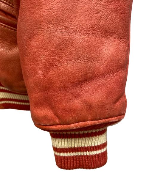 AVIREX（アヴィレックス）AVIREX (アヴィレックス) レザースタジャン レッド サイズ:Sの古着・服飾アイテム