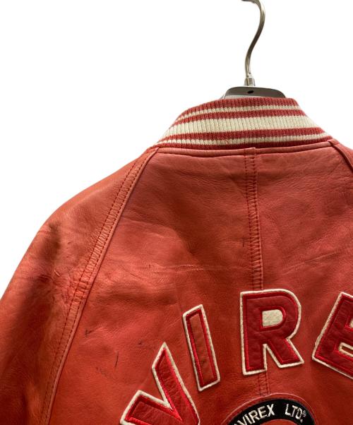 AVIREX（アヴィレックス）AVIREX (アヴィレックス) レザースタジャン レッド サイズ:Sの古着・服飾アイテム