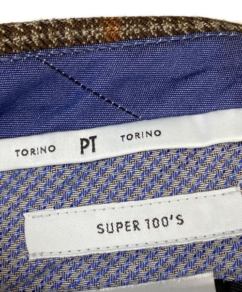 PT TORINO（ピーティートリノ）PT TORINO (ピーティートリノ) チェックスラックス ブラウン サイズ:42の古着・服飾アイテム