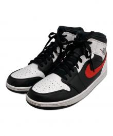 NIKE（ナイキ）の古着「AIR JORDAN1 MID"BLACK/CHILE RED/WHITE"」｜ブラック