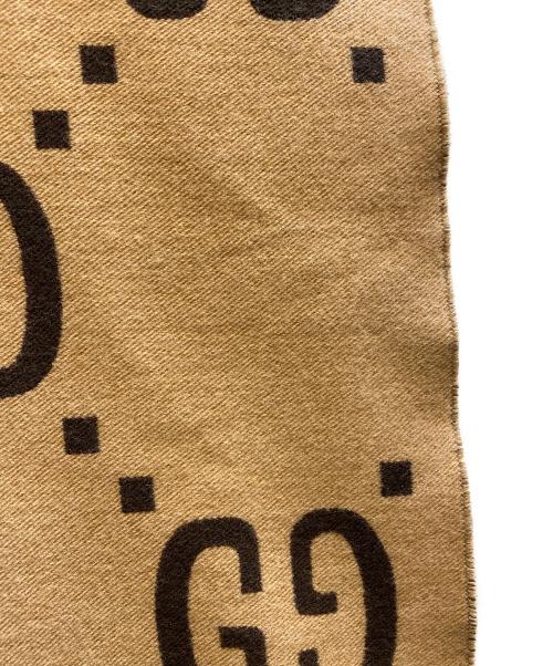 GUCCI（グッチ）GUCCI (グッチ) GGジャカード ウールシルク スカーフ ベージュの古着・服飾アイテム