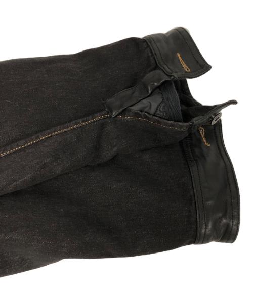 DOLCE & GABBANA（ドルチェ＆ガッバーナ）DOLCE & GABBANA (ドルチェ＆ガッバーナ) ボア ライナー付レザーコンビ デニムジャケット ブラック サイズ:Lの古着・服飾アイテム