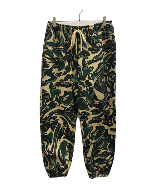 A BATHING APE（ア ベイシング エイプ）A BATHING APE (ア ベイシング エイプ) カモフラージュスウェットパンツ グリーン×ベージュ サイズ:Ｌの古着・服飾アイテム