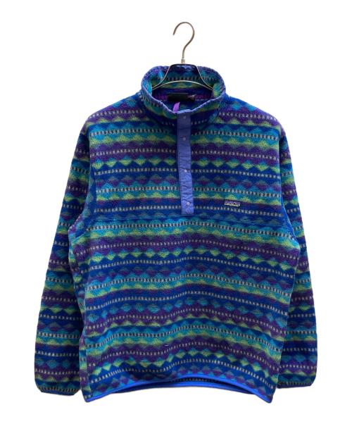 Patagonia（パタゴニア）Patagonia (パタゴニア) 90‘sプリンテッドライトウェイト シンチラ スナップT パープル×ブルー サイズ:Lの古着・服飾アイテム