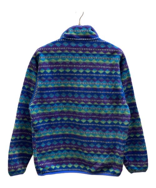 Patagonia（パタゴニア）Patagonia (パタゴニア) 90‘sプリンテッドライトウェイト シンチラ スナップT パープル×ブルー サイズ:Lの古着・服飾アイテム