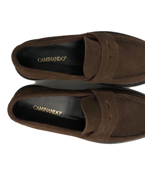 Caminando（カミナンド）Caminando (カミナンド) スエードコインローファー ブラウン サイズ:7の古着・服飾アイテム
