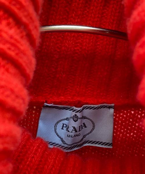 PRADA（プラダ）PRADA (プラダ) カシミヤ混タートルネックニット レッド サイズ:40の古着・服飾アイテム
