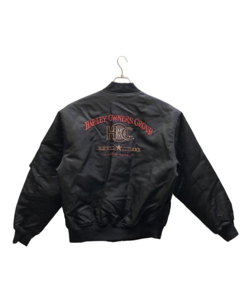 HARLEY-DAVIDSON（ハーレーダビッドソン）HARLEY-DAVIDSON (ハーレーダビッドソン) MA-1ジャケット ブラック サイズ:XLの古着・服飾アイテム