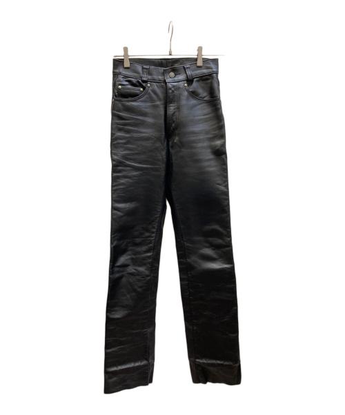 Schott（ショット）Schott (ショット) ストレートレザーパンツ ブラック サイズ:26の古着・服飾アイテム