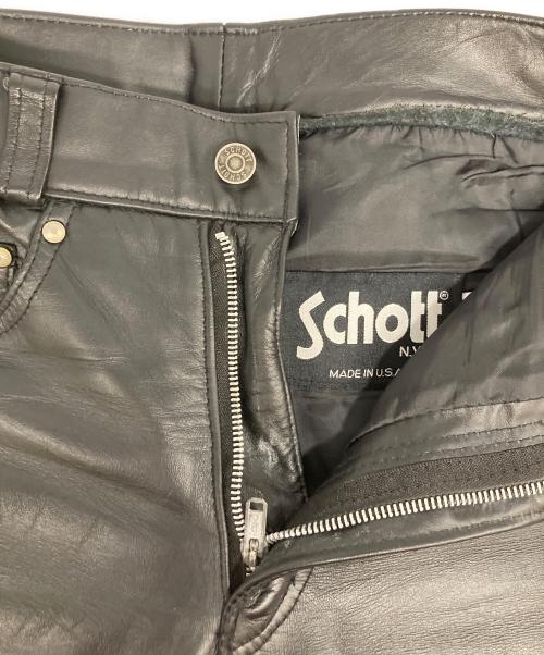 Schott（ショット）Schott (ショット) ストレートレザーパンツ ブラック サイズ:26の古着・服飾アイテム