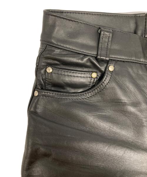 Schott（ショット）Schott (ショット) ストレートレザーパンツ ブラック サイズ:26の古着・服飾アイテム