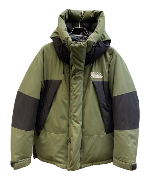 FIRST DOWN（ファーストダウン）FIRST DOWN (ファーストダウン) ダウンジャケット ブラック×グリーン サイズ:Sの古着・服飾アイテム