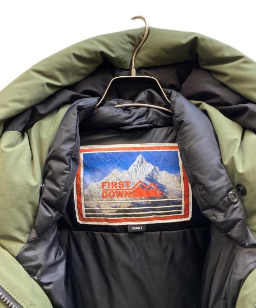 FIRST DOWN（ファーストダウン）FIRST DOWN (ファーストダウン) ダウンジャケット ブラック×グリーン サイズ:Sの古着・服飾アイテム