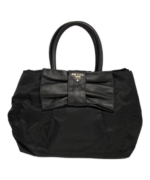 PRADA（プラダ）PRADA (プラダ) ノワール リボンハンドバッグ ブラックの古着・服飾アイテム