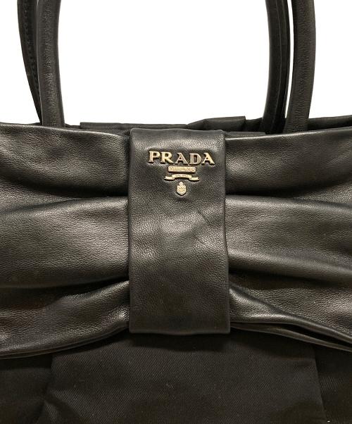PRADA（プラダ）PRADA (プラダ) ノワール リボンハンドバッグ ブラックの古着・服飾アイテム
