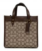 COACHコーチ）の古着「フィールト トート 22シグネチャー ジャカード」｜ブラウン