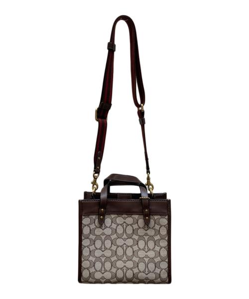 COACH（コーチ）COACH (コーチ) フィールト トート 22シグネチャー ジャカード ブラウンの古着・服飾アイテム