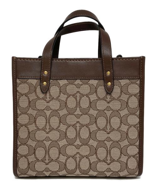 COACH（コーチ）COACH (コーチ) フィールト トート 22シグネチャー ジャカード ブラウンの古着・服飾アイテム