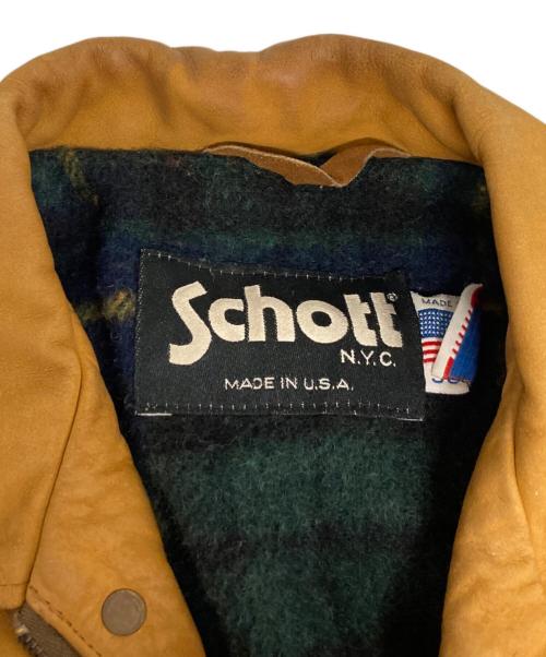 Schott（ショット）Schott (ショット) レザーカーコート ブラウン サイズ:36の古着・服飾アイテム