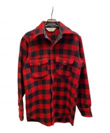 WOOLRICH（ウールリッチ）の古着「70's バッファローチェックシャツ」｜ブラック×レッド