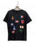 stussy（ステューシー）の古着「国旗プリントTシャツ」｜ブラック