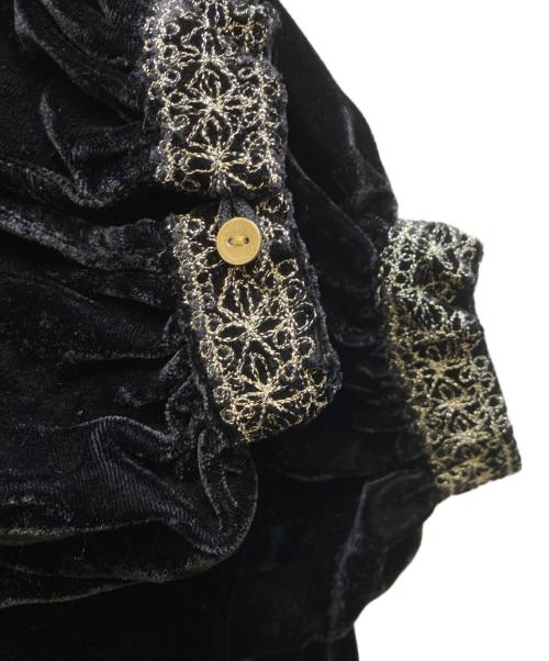 NE QUITTES PAS（ヌキテパ）NE QUITTES PAS (ヌキテパ) ベルベットワンピース ブラック サイズ:- 未使用品の古着・服飾アイテム