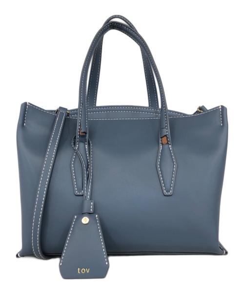 tov（トーヴ）TOV (トーヴ) レザーショルダーバッグ ブルーの古着・服飾アイテム