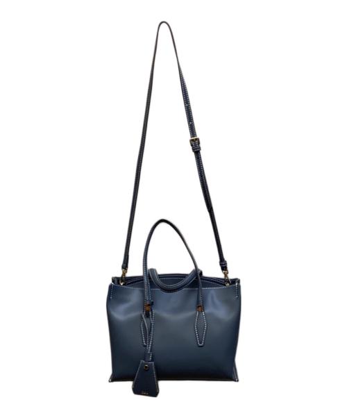 tov（トーヴ）TOV (トーヴ) レザーショルダーバッグ ブルーの古着・服飾アイテム