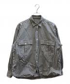 Porter Classicポータークラシック）の古着「ロールアップギンガムチェックシャツ」｜ブラック