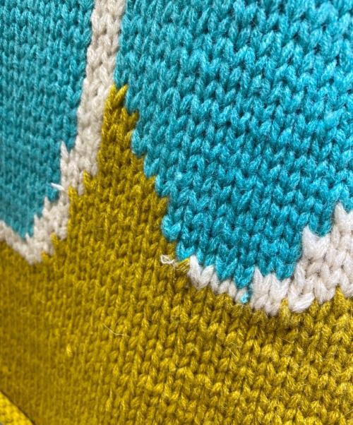 CHAH CHAH（チャーチャー）CHAH CHAH (チャーチャー) フラワーwithラブ ハンドニット イエロー サイズ:L 未使用品の古着・服飾アイテム