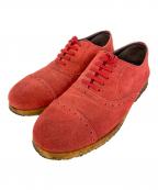 COMME des GARCONS HOMMEコムデギャルソン オム）の古着「スウェードレザーシューズ」｜レッド