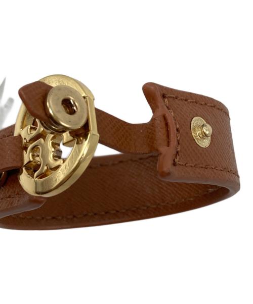 TORY BURCH（トリーバーチ）TORY BURCH (トリーバーチ) レザービッグロゴブレスレット ブラウンの古着・服飾アイテム
