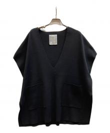BEARDSLEY（ビアズリー）の古着「スリット ロング Vネックニットベスト/BEZ1022205A0008」｜ブラック