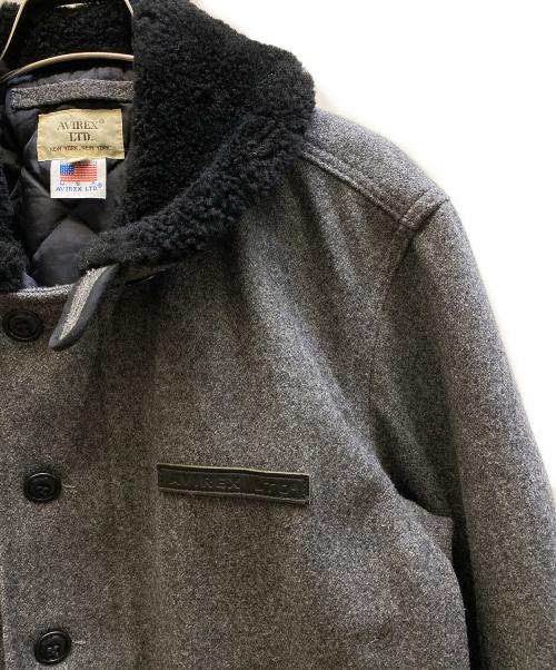 AVIREX（アヴィレックス）AVIREX (アヴィレックス) MELTON N-1 デッキジャケット グレー サイズ:Lの古着・服飾アイテム