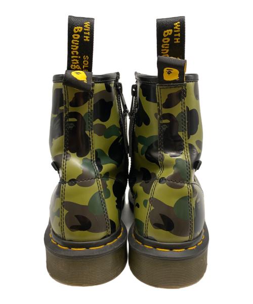 Dr.Martens（ドクターマーチン）Dr.Martens (ドクターマーチン) A BATHING APE (ア ベイシング エイプ) 1460 BAPE ZIP 8ホールブーツ ブラック×オリーブ サイズ:UK7の古着・服飾アイテム