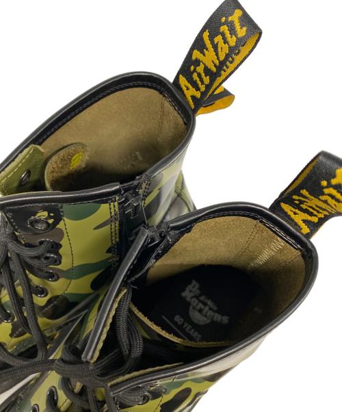 Dr.Martens（ドクターマーチン）Dr.Martens (ドクターマーチン) A BATHING APE (ア ベイシング エイプ) 1460 BAPE ZIP 8ホールブーツ ブラック×オリーブ サイズ:UK7の古着・服飾アイテム
