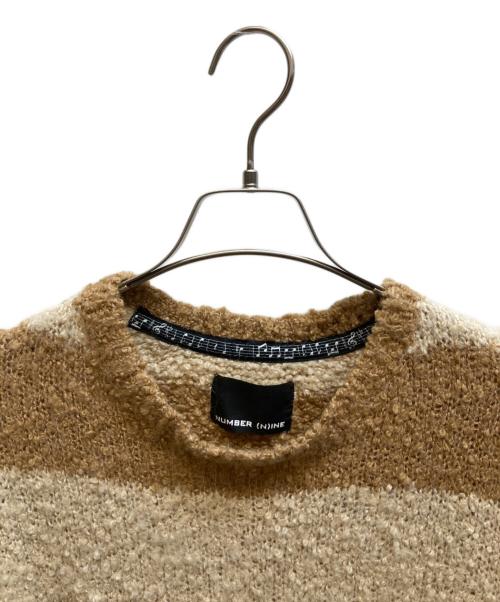 NUMBER (N)INE（ナンバーナイン）NUMBER (N)INE (ナンバーナイン) ウール・アルパカボーダーニット ベージュ サイズ:3の古着・服飾アイテム