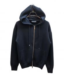 ESTNATION（エストネーション）の古着「シルクフロントジップフーディ」｜ネイビー