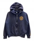 IRON HEARTアイアンハート）の古着「プリントジップパーカー」｜ネイビー
