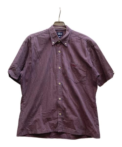 stussy（ステューシー）stussy (ステューシー) 半袖チェックシャツ レッド サイズ:Sの古着・服飾アイテム