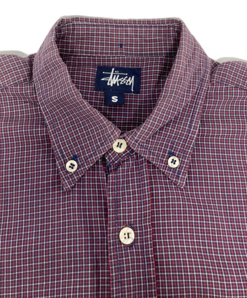 stussy（ステューシー）stussy (ステューシー) 半袖チェックシャツ レッド サイズ:Sの古着・服飾アイテム