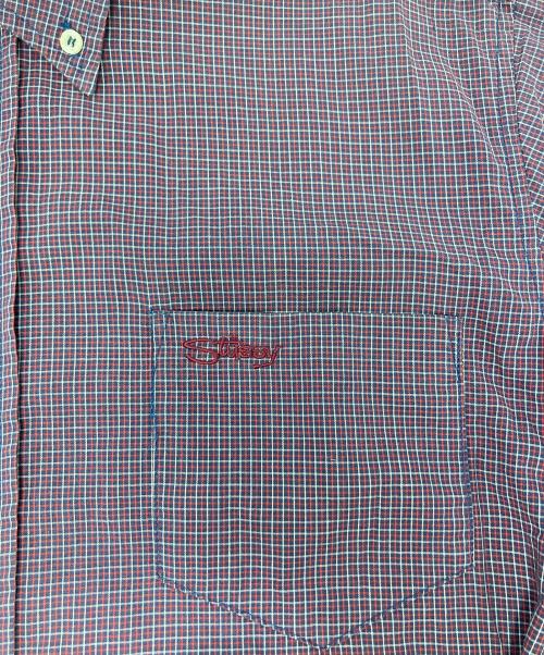 stussy（ステューシー）stussy (ステューシー) 半袖チェックシャツ レッド サイズ:Sの古着・服飾アイテム
