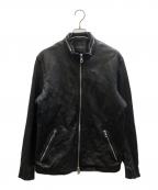 nano・universeナノ・ユニバース）の古着「シングルライダースジャケット」｜ブラック