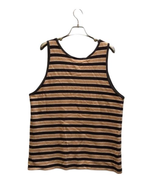 SECOND/LAYER（セカンドレイヤー）SECOND/LAYER (セカンドレイヤー) ボーダータンクトップ ブラウン サイズ:Mの古着・服飾アイテム