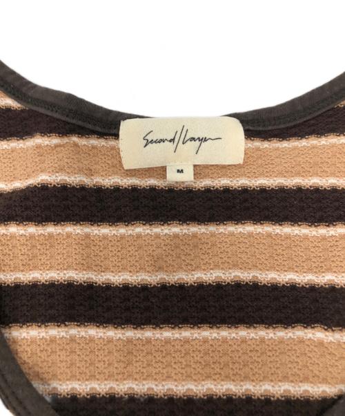 SECOND/LAYER（セカンドレイヤー）SECOND/LAYER (セカンドレイヤー) ボーダータンクトップ ブラウン サイズ:Mの古着・服飾アイテム