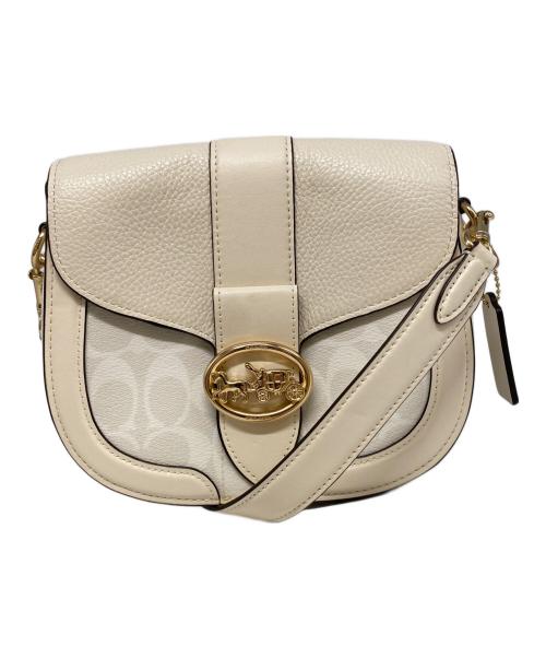 COACH（コーチ）COACH (コーチ) シグネチャーキャンバス ショルダーバッグ アイボリーの古着・服飾アイテム