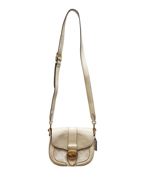 COACH（コーチ）COACH (コーチ) シグネチャーキャンバス ショルダーバッグ アイボリーの古着・服飾アイテム