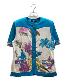 LEONARD（レオナール）の古着「半袖総柄シャツ」｜ホワイト×ブルー