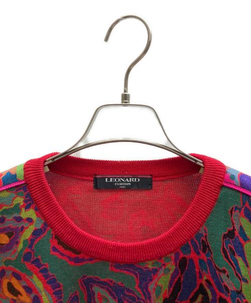 LEONARD（レオナール）LEONARD (レオナール) 総柄クルーネックニット マルチカラー サイズ:Mの古着・服飾アイテム