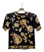 LEONARDレオナール）の古着「花柄半袖カットソー」｜ブラック